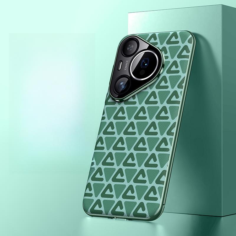Подходящий для Huawei P70Pro Чехол для телефона из гладкой кожи «Сосновый лес», Pura70Ultra Полная защита объектива, Ультратонкий роскошный кожаный чехол