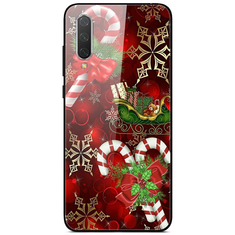 New Year Christmas Case For Xiaomi Mi 9 Lite CC9 CC9E A3 9T SE Tempered Glass Hard Cover For Redmi Note 8T 8 7 K20 Pro Bumper