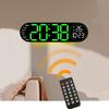17 Inch Large Digital Wall Clock with Remote Control Mood Light Dual Alarm Timing Countdown 12/24H Auto Dimmable DST LED Clock
