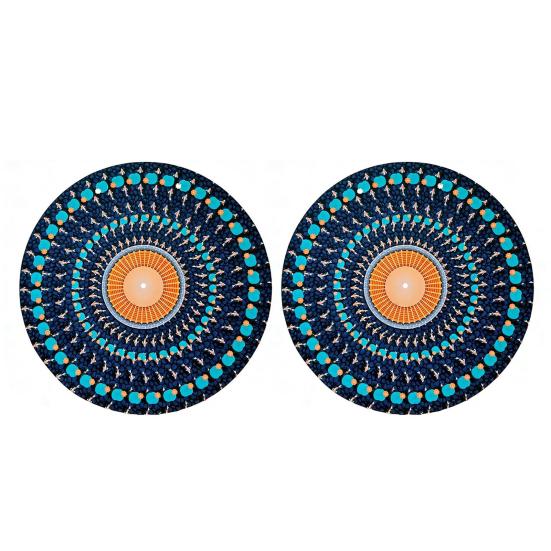 2/3 шт. Анимированный зоотропный слипмат 12 дюймов Оптическая иллюзия Мати для проигрывателя Анимированный виниловый слипмат с эффектом движения зоотропа Кинетическая визуальная пластинка