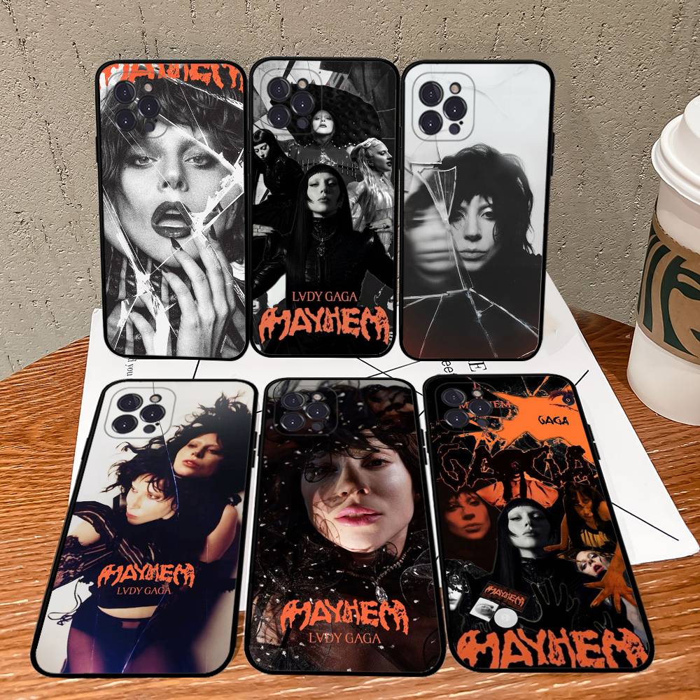 Чехол для телефона Singer L-Lady Gaga для IPhone 17 16 15 14 13 12 11 Pro Max Plus Mini Силиконовый Черный Чехол