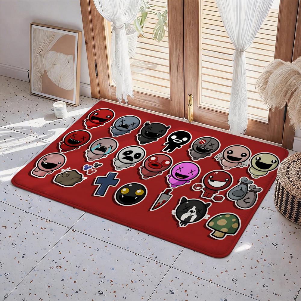 Game T The Binding of Isaac Floor Mat Eco  Flannel Doormat Non Slip Odorless Indoor Floor Rug Soft Short Plush Home Mat