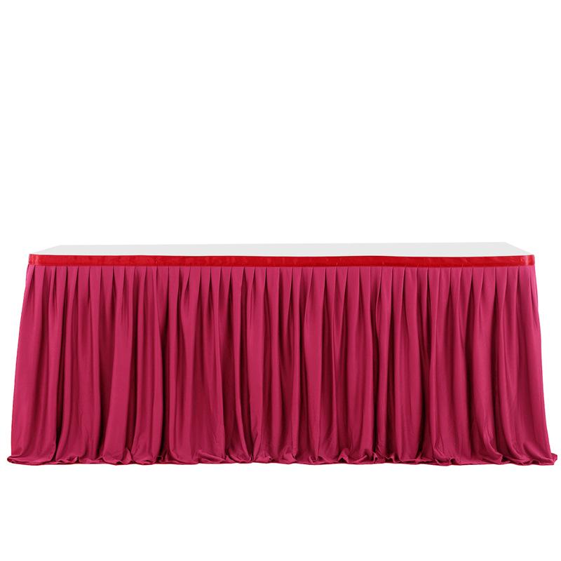 Party Solid Color Table Skirt Birthday Pleated Dessert Tablecloth Cover Wedding Festive Table Skirt Home Ruffle Edge Table Skirt