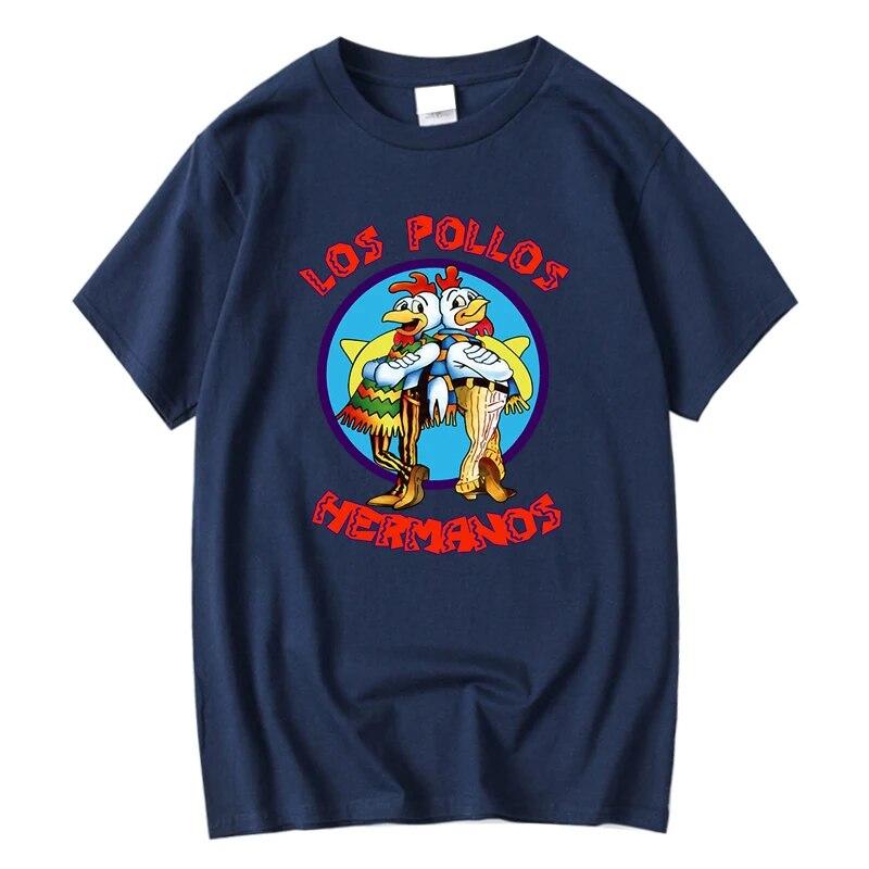 Summer Short Sleeved Men's High Quality T-shirt 100% Cotton Breaking Bad LOS POLLOS Print Casual Funny T-shirt Male Tees Tops