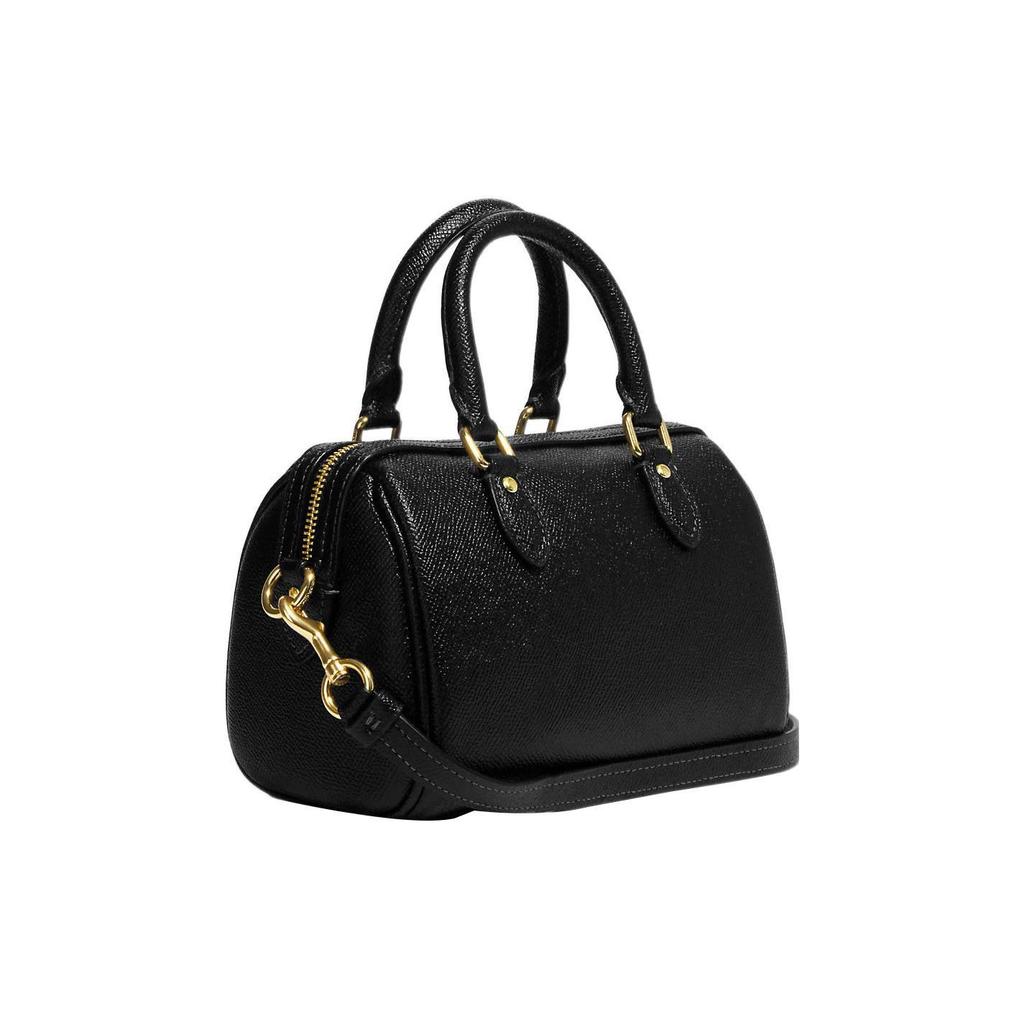 Coach Женская сумка Rowan 18 с застежкой-молнией и зернистой текстурой, маленькая, черная, CH157-IMBLK