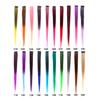 Clip In One Pieces Hair Extensions Straight Ombre Purple Blue Pink Extension Hair Women Synthetic False Fake Hair