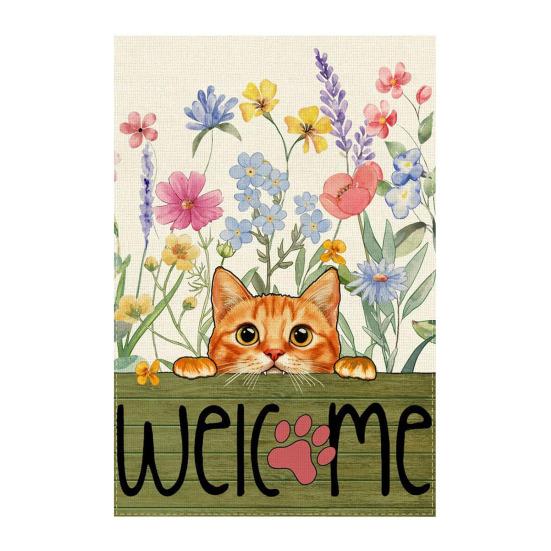 Spring Summer Floral Garden Flag 12x18 Inch Vertical Double Sided Colorful Flowers Welcome Yard Decor Farmhouse Outdoor Burlap Flag