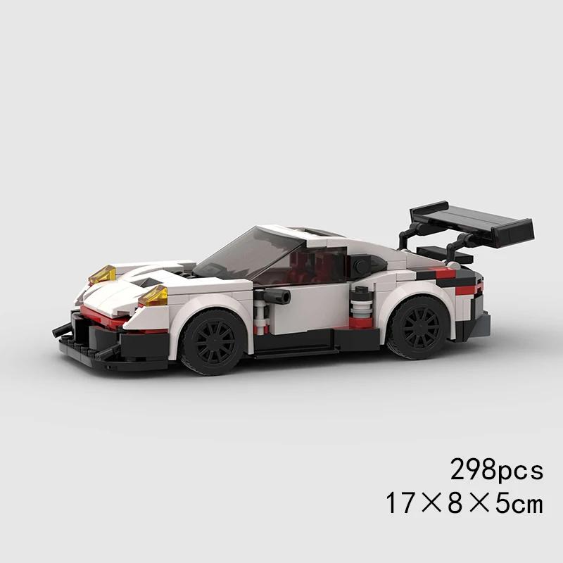 MOC Скоростной супергоночный автомобиль, модель гоночного автомобиля, строительные блоки, раллийный спортивный пикап, игрушечный город, технический рождественский подарок