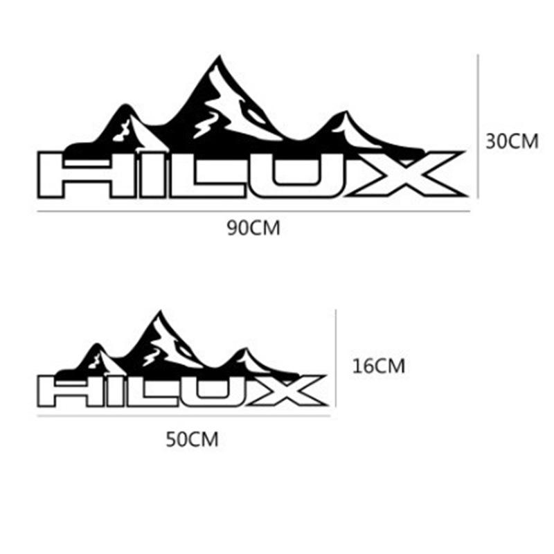 Наклейки на двери и багажник пикапа Toyota Hilux Revo Vigo "Горы"