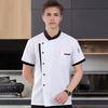 Рубашка унисекс для шеф-повара Мягкий дышащий воротник-стойка Однобортный с короткими рукавами Нагрудные карманы Ресторан Столовая Кухня Верх повара Пекарня Официант отеля