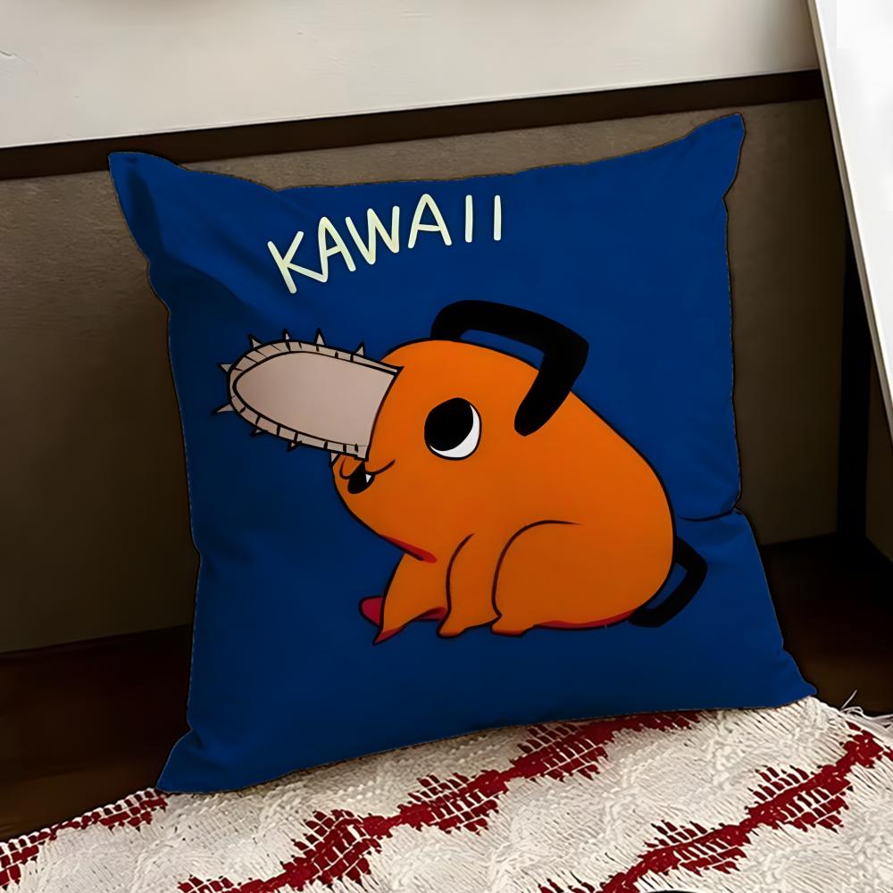 CChainsaw Anime MManS Cushion Cover Reversible Soft Durable Pillow Cover Home Car MultiScene Use for Daily Comfort