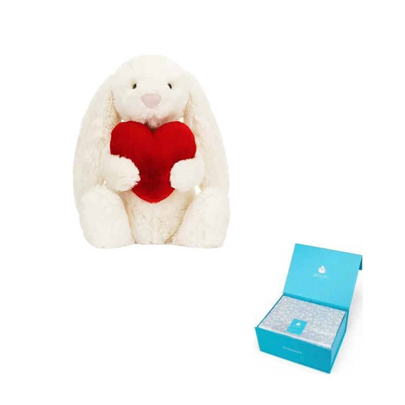 JELLYCAT День святого Валентина Заяц Бонни Красное Сердце Кукла Плюшевая Кукла Высота 18/31 см