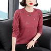 T-shirt Women's Long-sleeved Spring and Autumn Middle-aged Top Large Size Loose Thin Bottoming Shirt