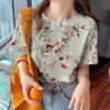Women's Summer T-shirt Flower Pattern Clothing Round Neck Loose Top Fashion Short Sleeve Women's Party T-shirt 2024 New