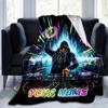 1PC Custom Name DJ Neon Lights Show flannel blanket versatile,all-season throw suitable for the living room,bedroom,camping,travel,and gift