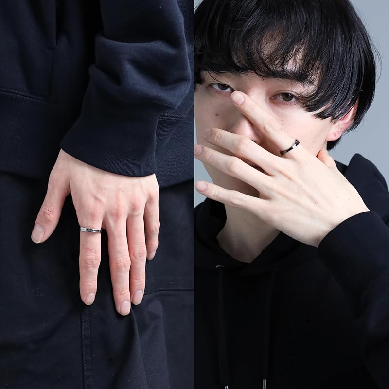 [Львиное сердце] кольцо кольцо LH-1 крестообразное кольцо/хирургическая нержавеющая сталь 316L (совместим с аллергией на металл) (с мешком) Прямое управление (светло-черный,