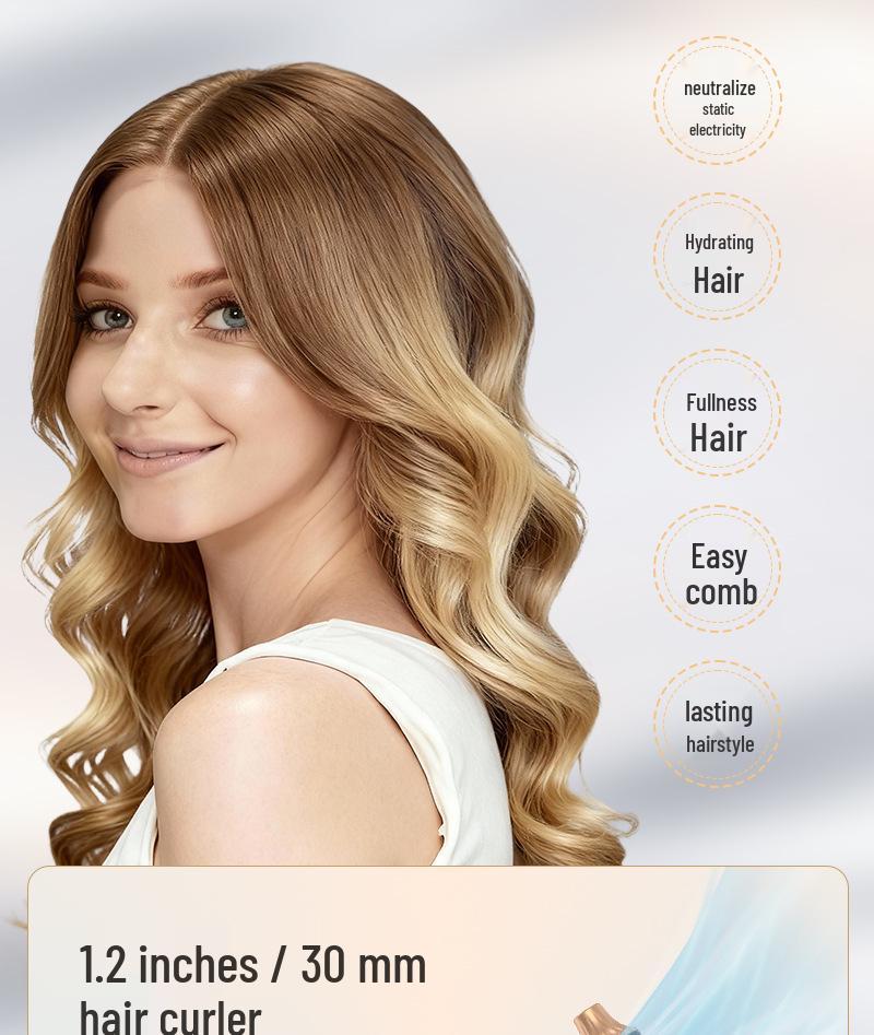 6-in-1 Hair Dryer & Styler: Hot Air Brush, Curling Iron, Automatic Curler, Straightener.