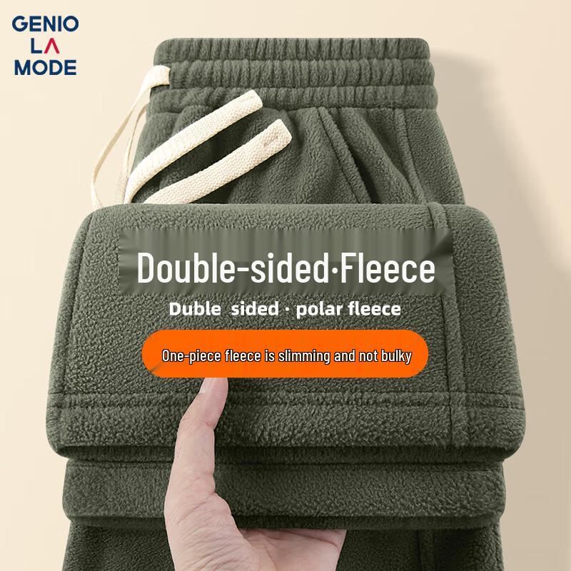 GENIOLAMODE Мужские повседневные брюки прямого кроя с флисовой подкладкой