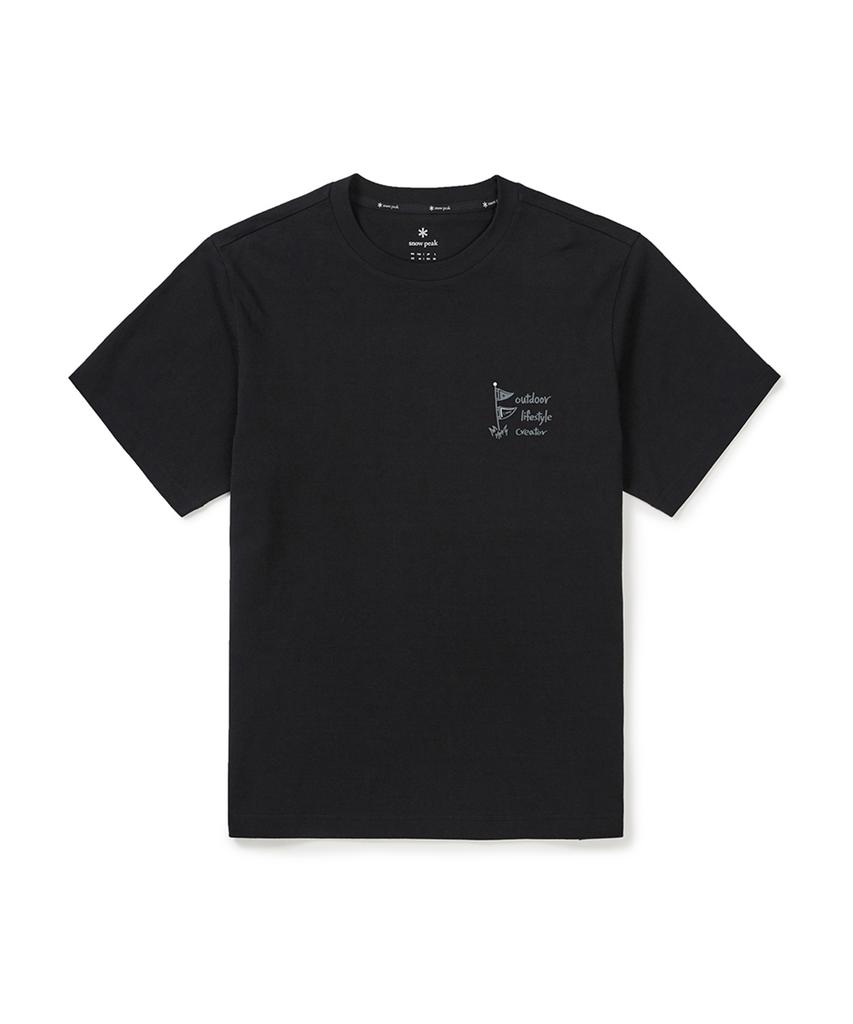 SNOWPEAK APPAREL Хлопковая футболка с коротким рукавом для пикника (S25Mufts60) Темно-серый