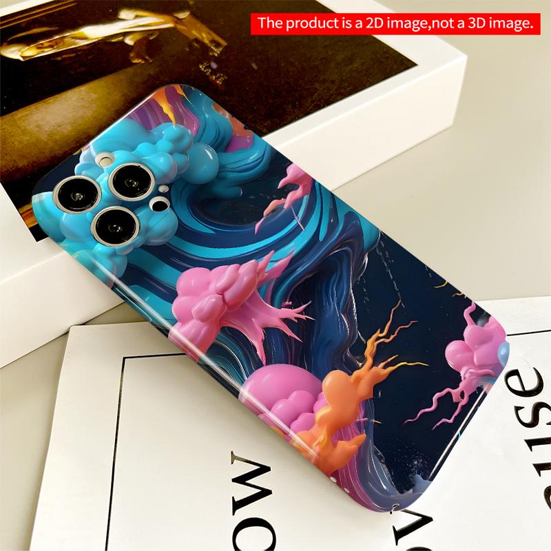2DFlat Vibrant Cosmic Clouds Mobile Case All inclusive film hard iPhone case, compatible with iPhone 18 Pro Max 17 16 15 14 13 12 11