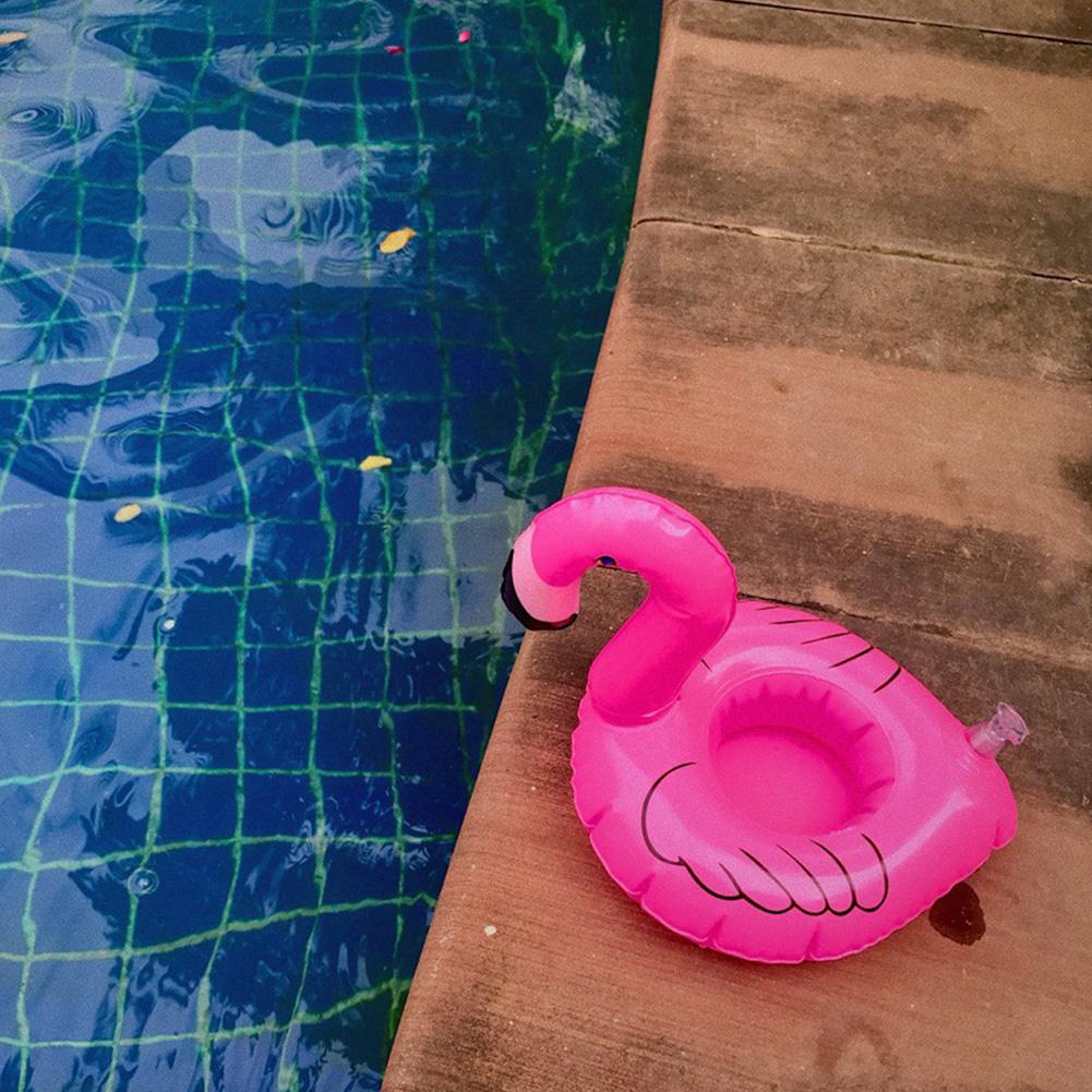 20-1PCS Flamingo Cup Holder Swimming Pool Water Float Inflatable Drink Cup for Pool Drinkware Tray Pink Bird Party Decoration