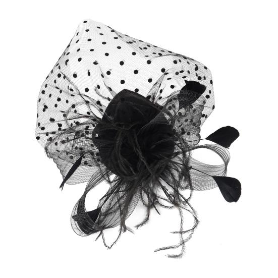 Feather Mesh Top Hat Headband Easy To Wear Style Headgear Daily Party Matching Lady Hair Accessories
