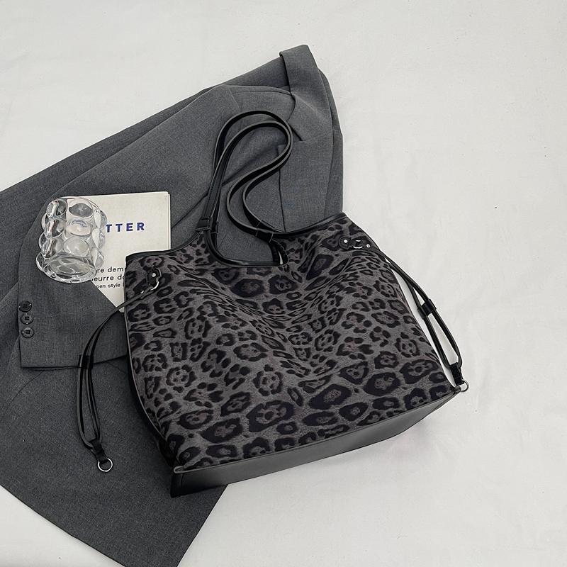 Сумка Commuter с леопардовым принтом, большая вместимость, женская сумка через плечо, студенческая сумка-тоут