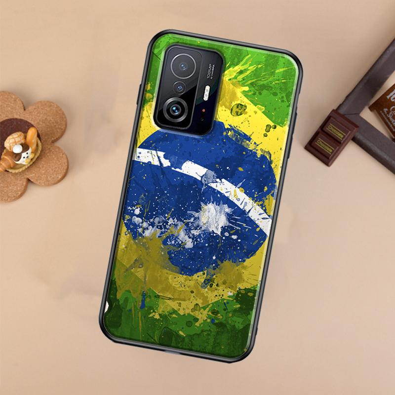 Бразилия Бразильский флаг Чехол для Xiaomi 14T 11T 12T 13T Pro 13 14 Ultra POCO X7 Pro X3 X5 F3 F5 F6 M6 X6 Pro Обложка