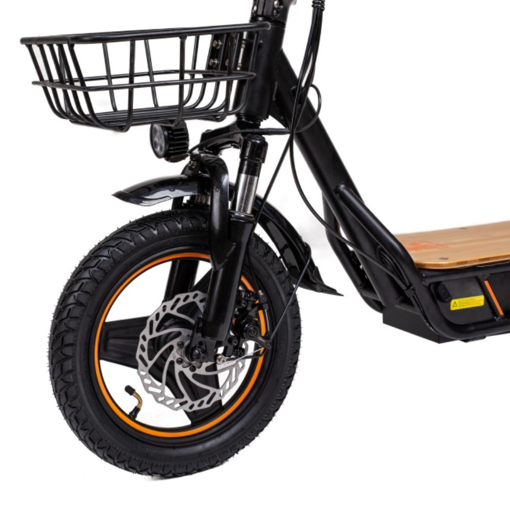 Электросамокат KuKirin C1 Pro 500 Вт, аккумулятор 48 В, 26 Ач, 14-дюймовый электросамокат с задним сиденьем и передней корзиной для хранения вещей, педали из цельного дерева