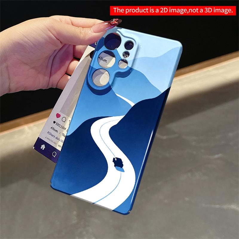 2DFlat Samsung phone case Winding Road Car Journey Blue Mountains Applicable to Galaxy S22 S23 S24 S25ULTRA S26 A12 A13 A14 A15 A16 A34 A35 A54 A55