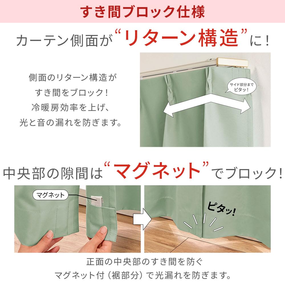 BELLUNA Blackout Set of Thermal Heat UV Memory Energy for Bedrooms and Living Thick Room Day and Night Solid 100cm Wide 185cm Long x 100cm Wide of