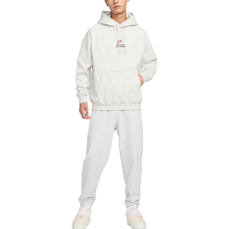 Nike Мужская толстовка с вышитым буквенным логотипом на флисовой подкладке Light-Bone FV4024-072