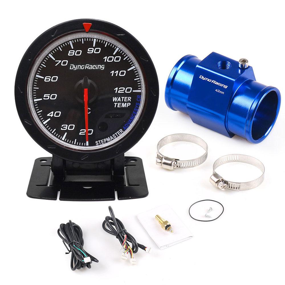 Dynoracing 60mm Water Temperature Gauge 20-120 Celsius With 1/8NPT Water Temperature Seal Pipe Sensor Adapter