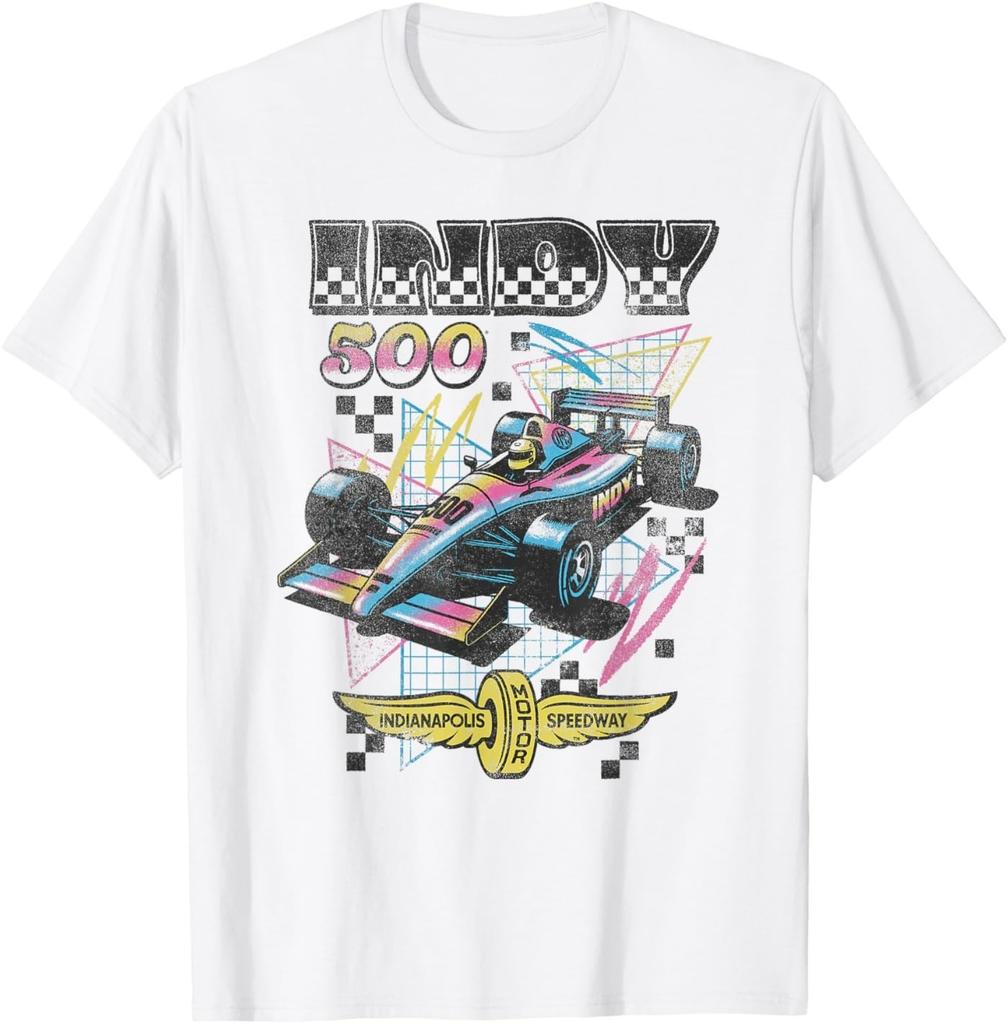 Indy 500 Indianapolis Motor Speedway 90-х Ретро Постер Футболка