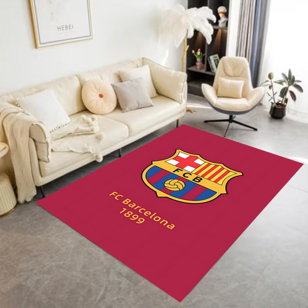 Fcb Crest Emblem Carpet Design for Dining Room Living Rooms Playrooms Bedrooms Anti-slip Rug Office home decor Gift for Festivals