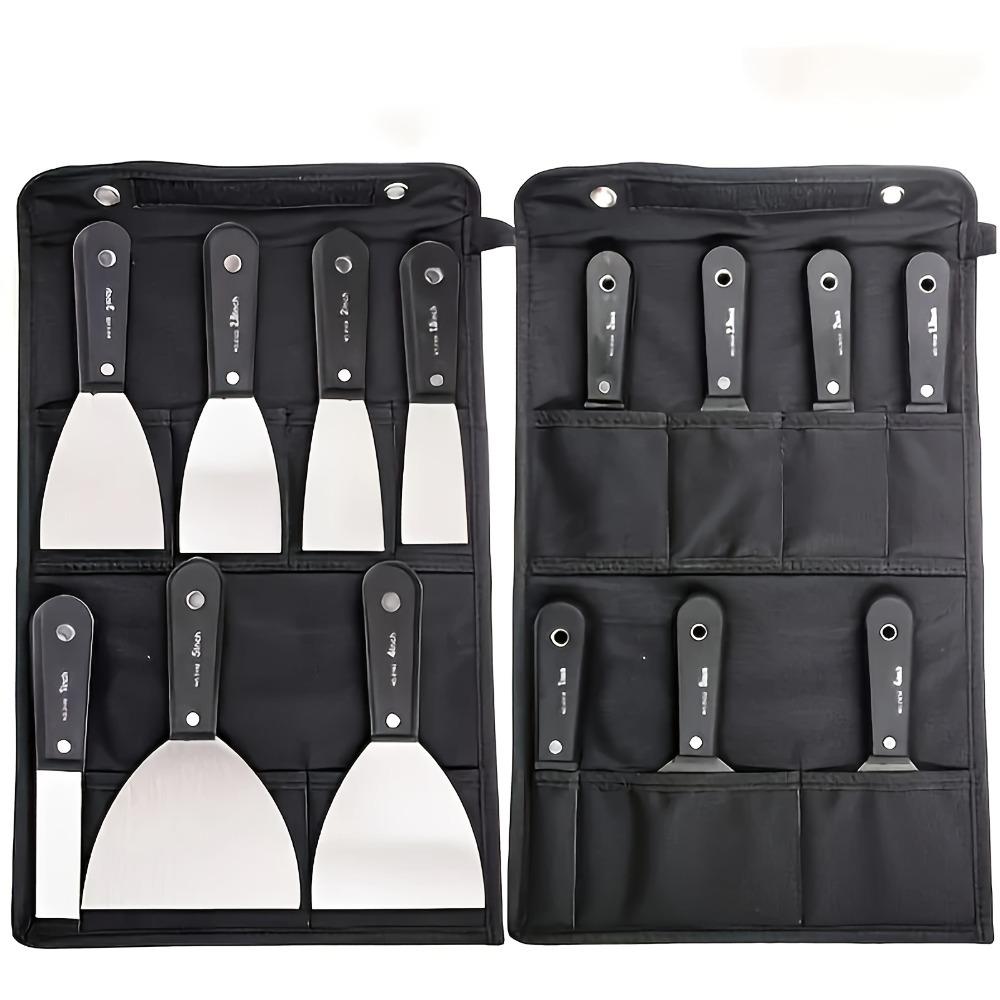 7 Piece Stainless Steel Putty Knife Set with Storage Bag