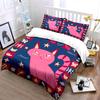 Pink Cat with Stars Design Bedding Duvet Cover Set Duvet Cover Pillowcases  (1*Duvet Cover 2*Pillowcases, without duvet insert)