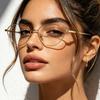 Metal cat eye anti-blue light glasses plain face small frame degree glasses frame anti-blue flat light mirror