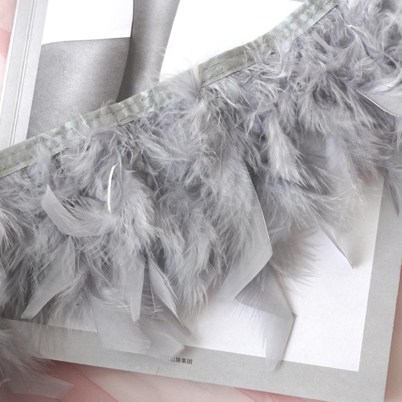 Encrypted Turkey Feather Fire Piece Feather Cloth Edge Skirt Lace Feather Lamp Diy Dance Clothes Accessories Decorative Materials
