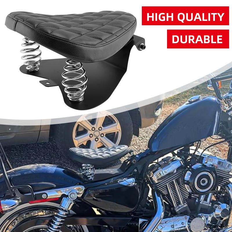 Для Harley Custom Chopper Sportster Bobber Honda Yamaha 1 комплект Мотоциклетное ПУ кожаное одиночное сиденье с 3-дюймовым пружинным кронштейном Ретро