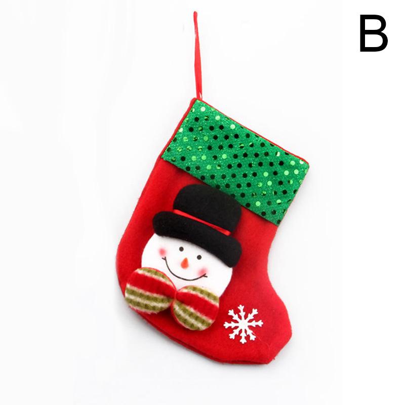 Christmas Stockings Pendant Gift Bag Party Decor Snowman Reindeer Socks Christmas Tree Decorations