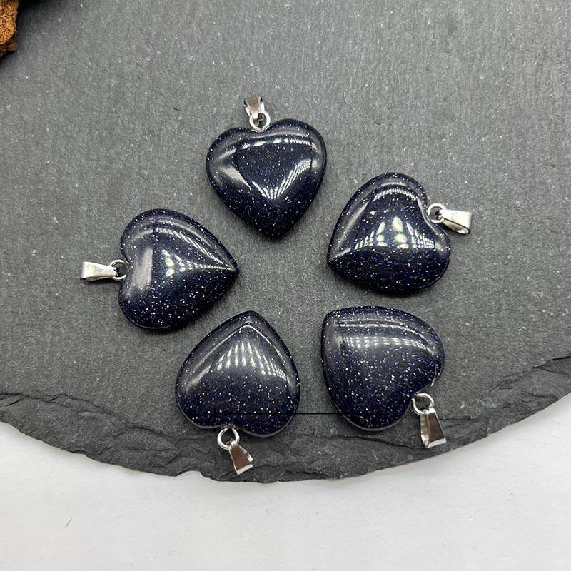 Ожерелье с подвеской из натурального хрустального камня в форме сердца, аксессуары - Ювелирные изделия с подвеской Love