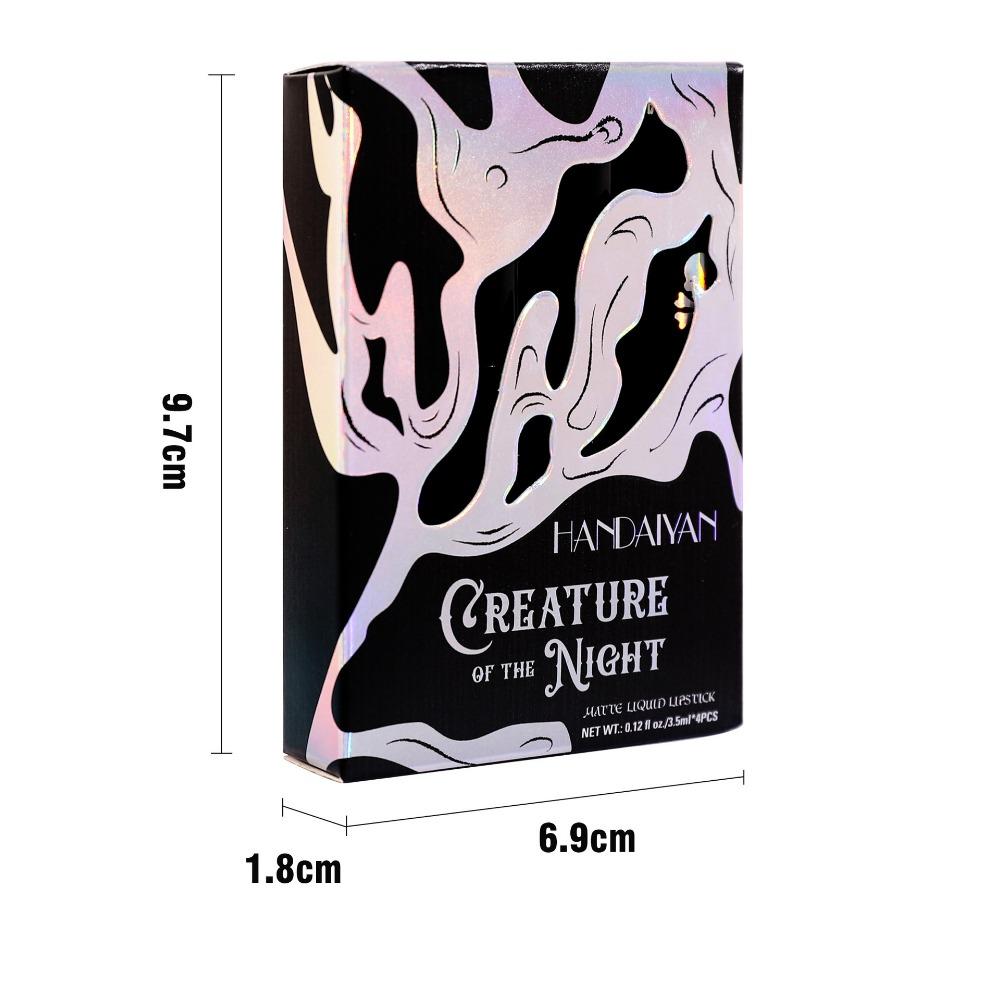 HANDAIYAN Halloween Matte Lip Glaze Set Gothic Velvet Lip Gloss Festival Celebration Red