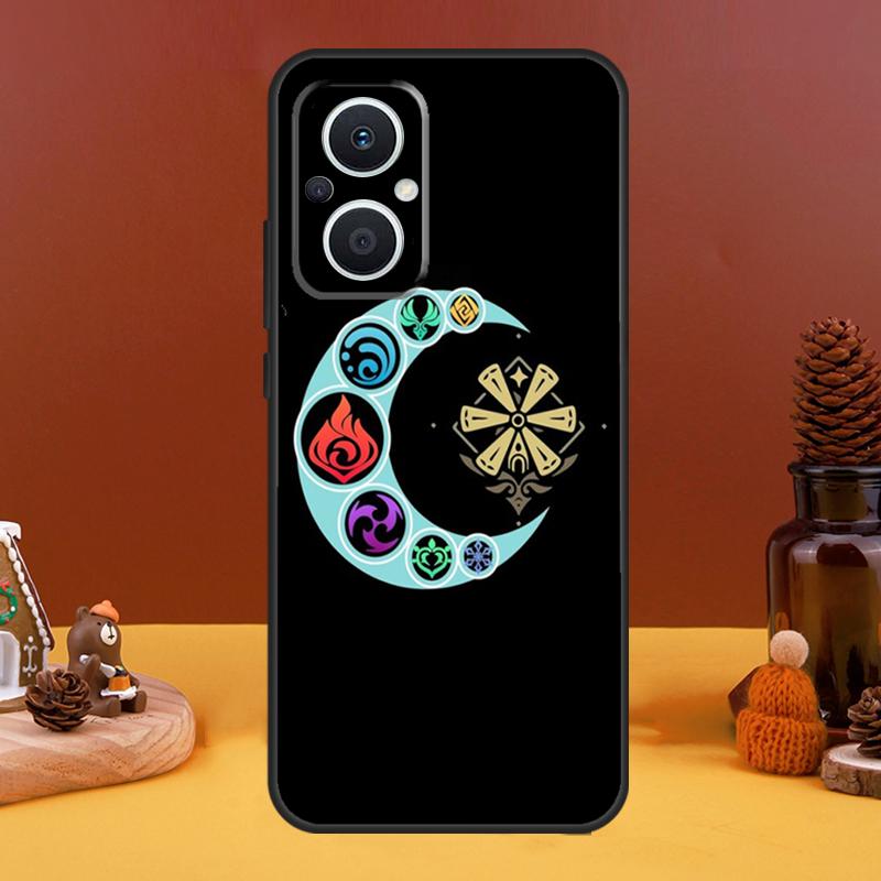 Genshin Impact Elements Case For OPPO Reno 8T 4Z 5Z 10 Pro 11 F 4 5 6 7 8 Lite OPPO Find X5 X6 Pro X2 X3 Lite Cover