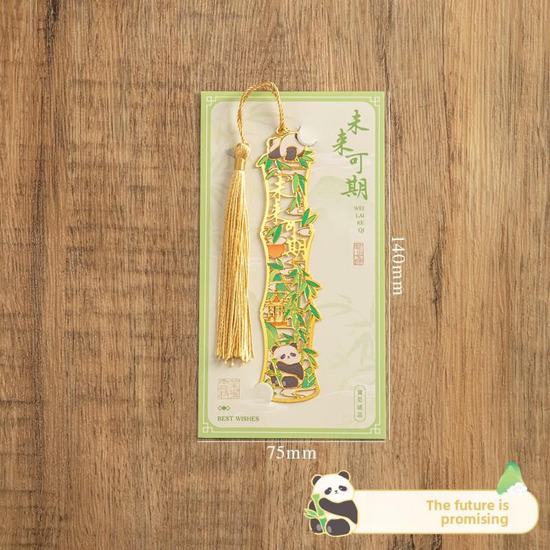 Chinese Style Panda Metal Bookmark Ins Style High-value Hollow Exquisite Cultural and Creative Students Give Gifts To Friends