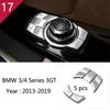 For q6 3 4 Series 3GT F30 F32 F34 Car Styling interior Gearshift AC CD button Panel Door Armrest Decoration Cover Trim Sticker q6