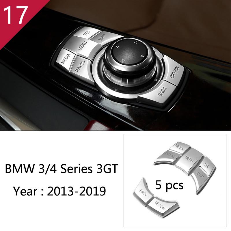 For q6 3 4 Series 3GT F30 F32 F34 Car Styling interior Gearshift AC CD button Panel Door Armrest Decoration Cover Trim Sticker q6