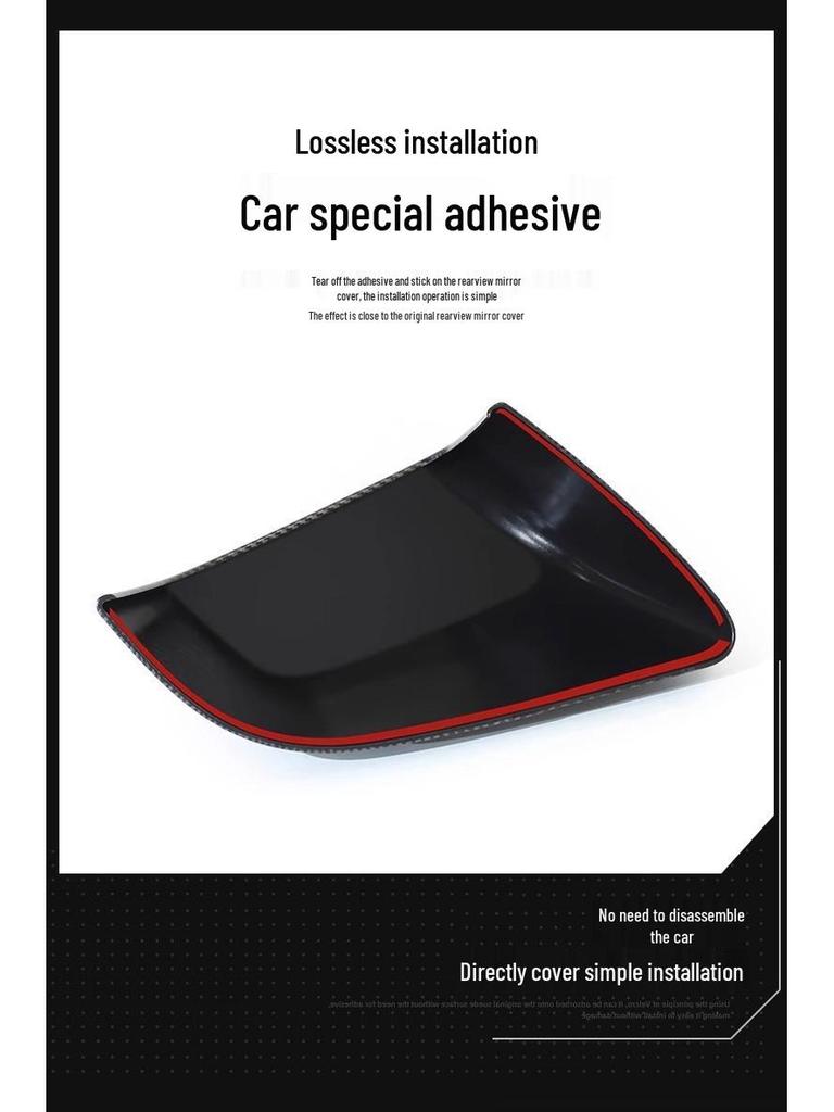 Carbon Fiber Pattern Rearview Mirror Cover for Tesla Model Y/3
