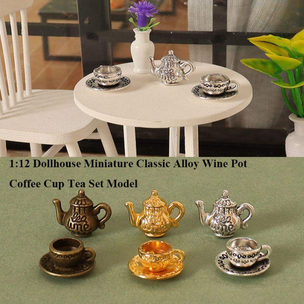 1:12 Dollhouse Miniature Tea Alloy Coffee Cup Miniature Dollhouse Decorations