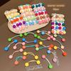 50 Button Style Double Ended Rubber Bands with Colorful Random Hair Loops Suitable for Daily Use As Hair Accessories